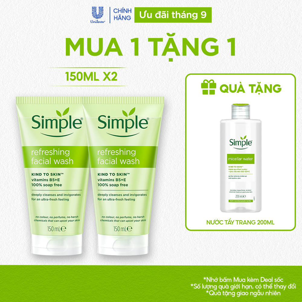 Combo Sữa Rửa Mặt Simple 150ml