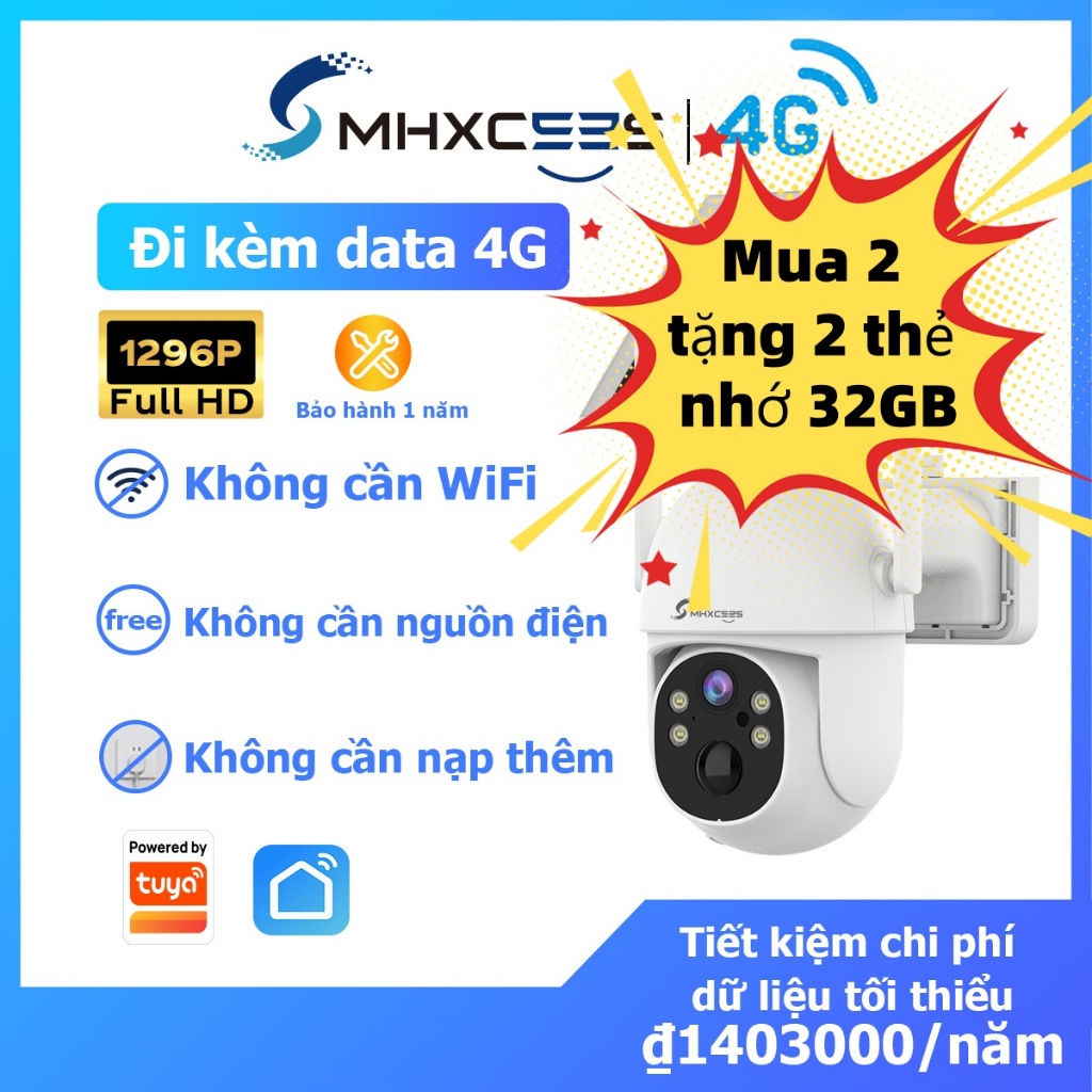 MHXCEES Camera 4G Solar