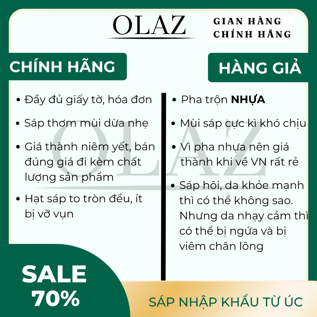 Sáp Wax Lông Sữa Dừa OLAZ