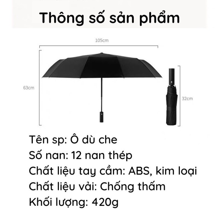 Ô Dù Gấp Gọn Tự Động HGHOME