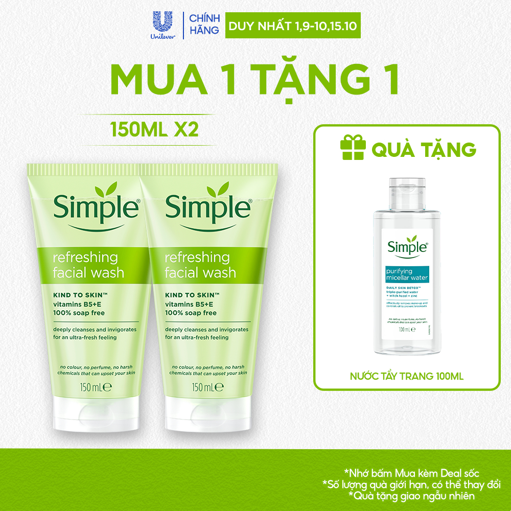 Combo Sữa Rửa Mặt Simple 150ml