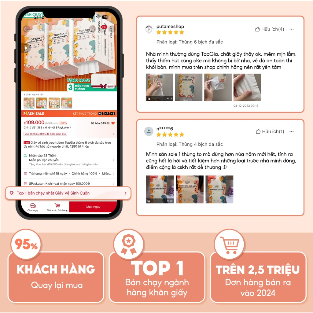Giấy Rút Top Gia Đa Sắc