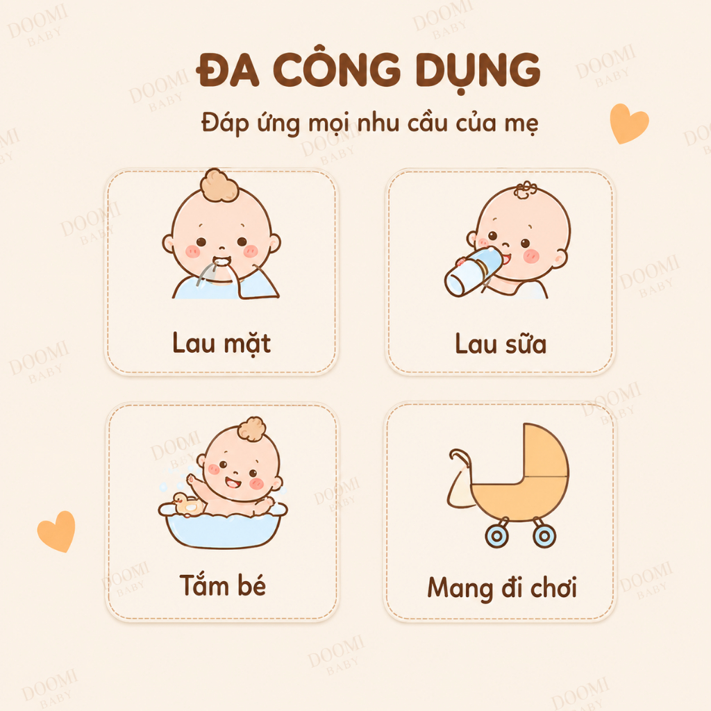 Khăn Sữa Muslin Doomi Baby