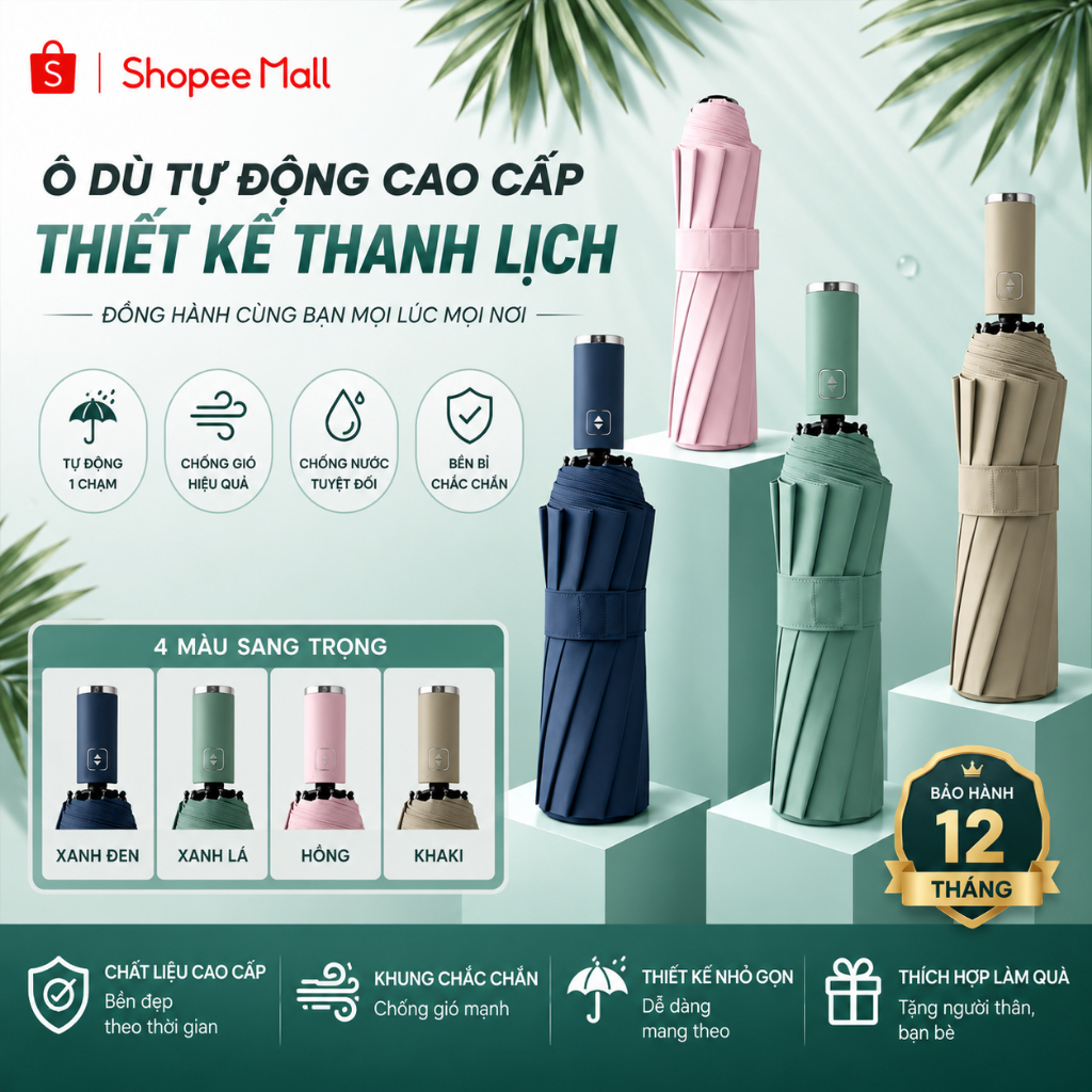 Ô Dù Tự Động PTLUXURY 10 Nan