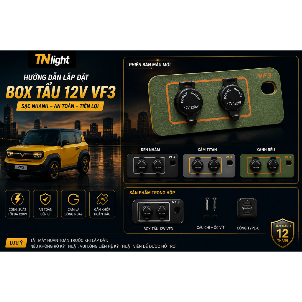 Box tẩu 12V VF3 TNlight