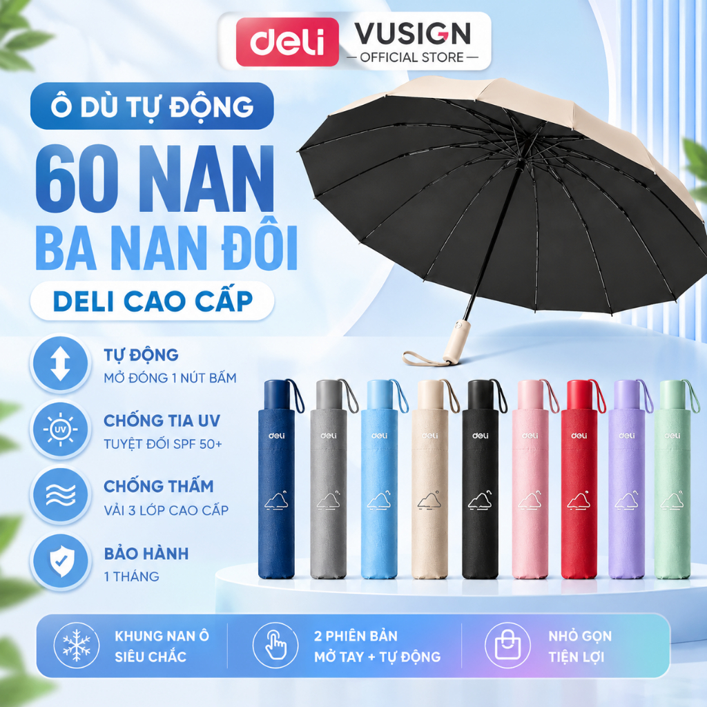 Ô Dù Tự Động Deli