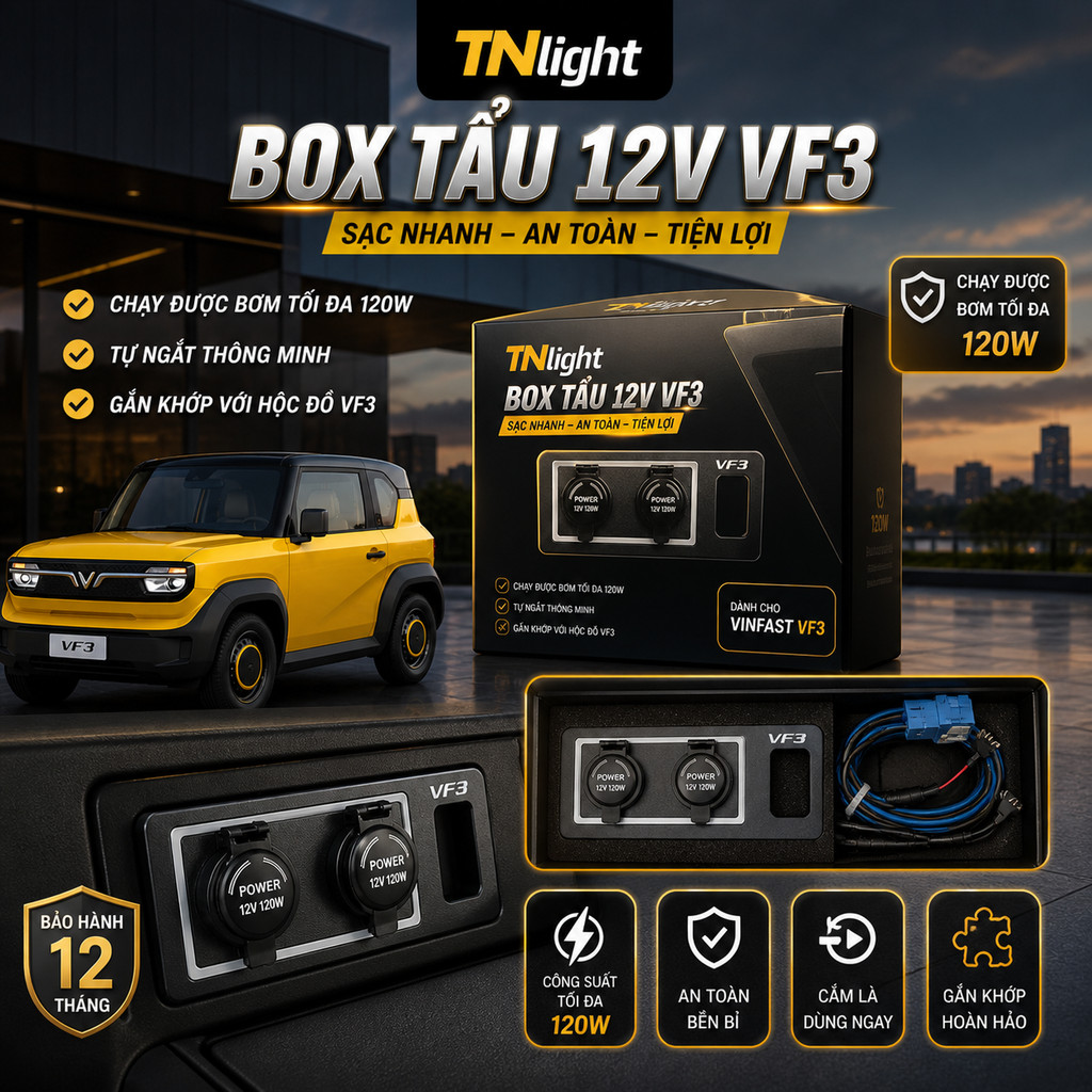 Box tẩu 12V VF3 TNlight