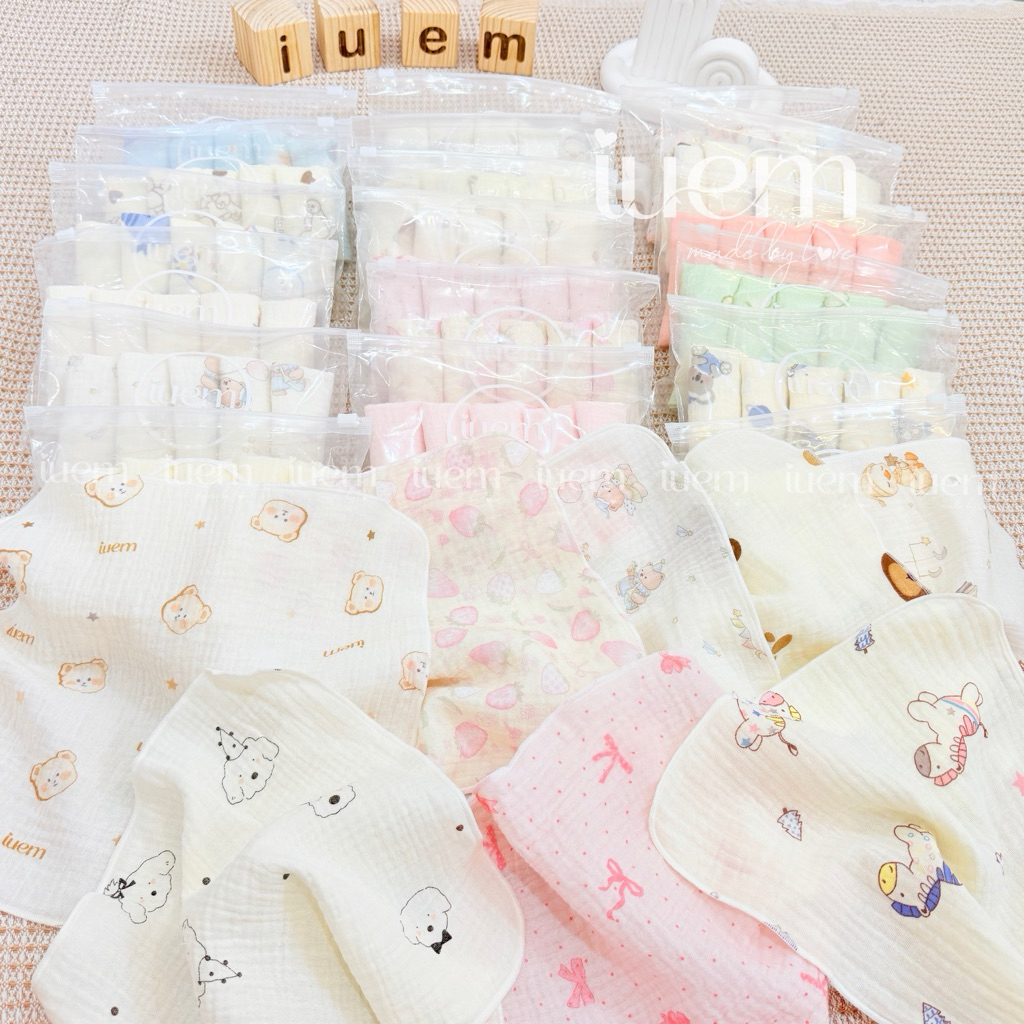 iuem Khăn Sữa Muslin 2 Lớp