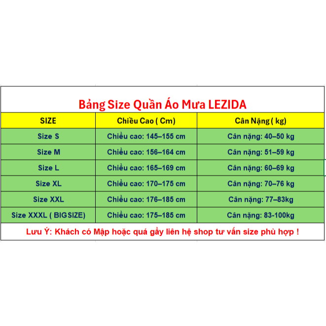 Áo Mưa Bộ LEZIDA
