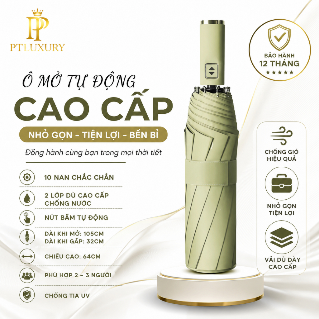 Ô Dù Tự Động PTLUXURY 10 Nan