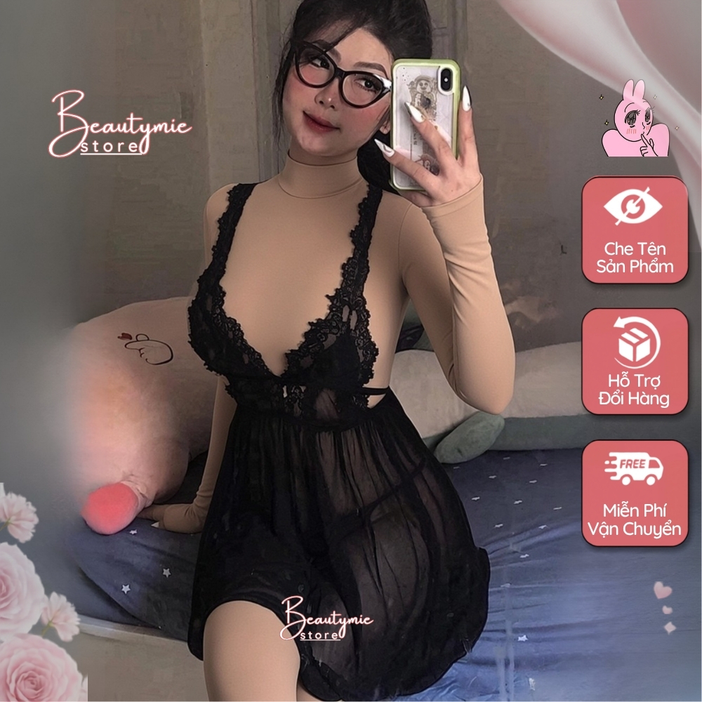 Váy Ngủ Ren Xuyên Thấu DN01