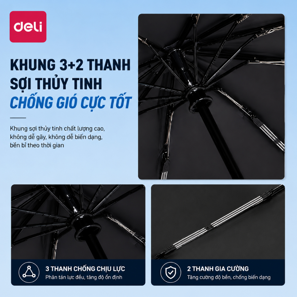 Ô Dù Tự Động Deli