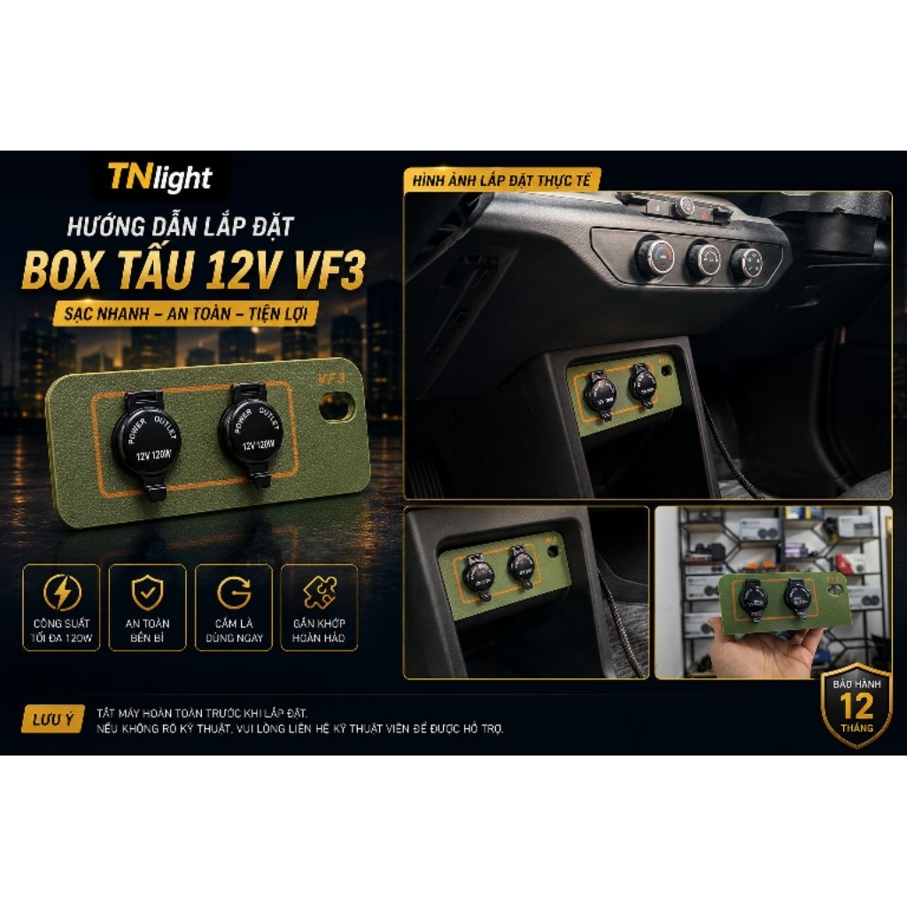Box tẩu 12V VF3 TNlight