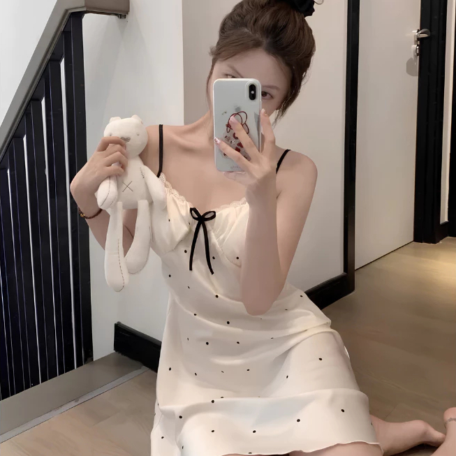 Váy Ngủ Chấm Bi 6414
