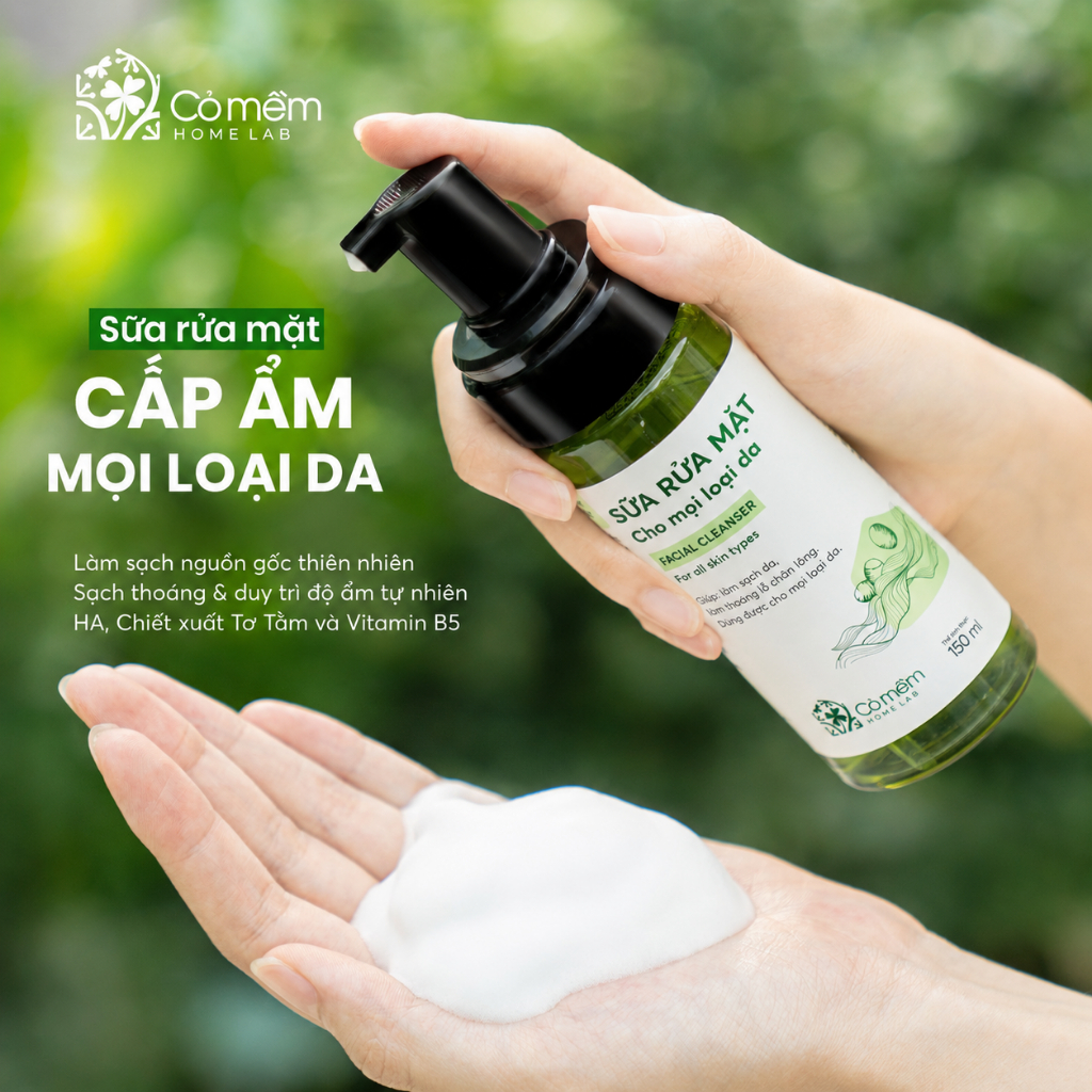 Sữa Rửa Mặt Tạo Bọt Cỏ Mềm