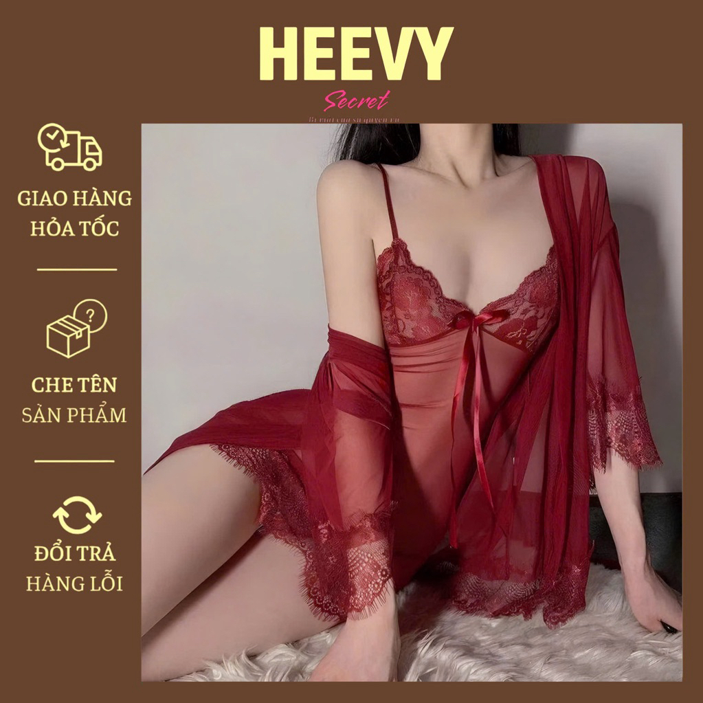 Váy Ngủ Lụa Kèm Áo Choàng