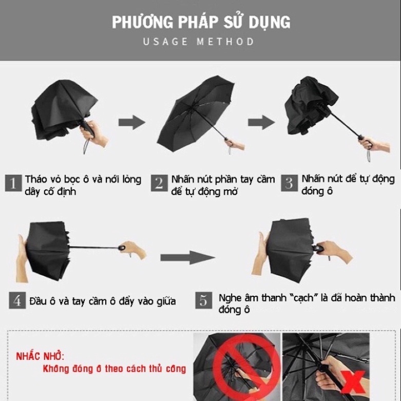 Ô Dù Gấp Gọn Tự Động HGHOME