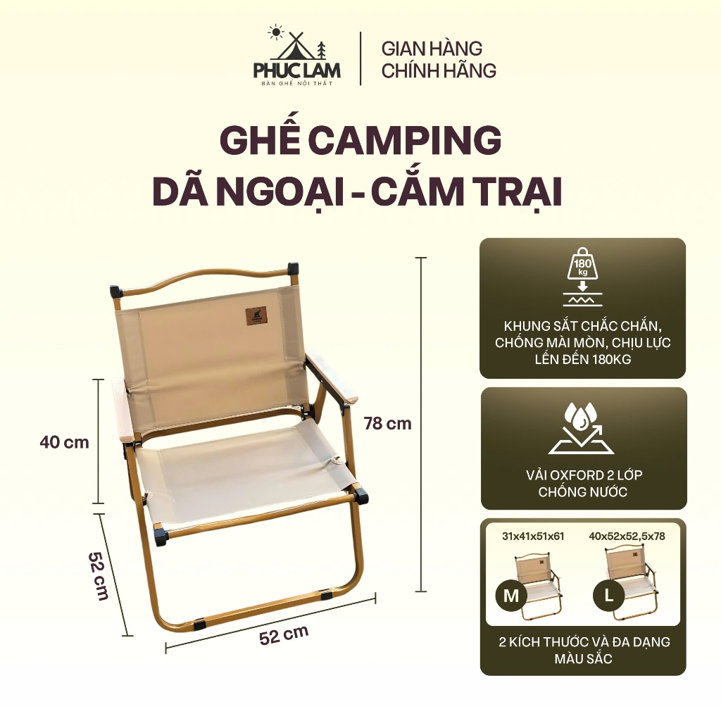 Ghế Gấp Gọn Khung Sắt Dã Ngoại