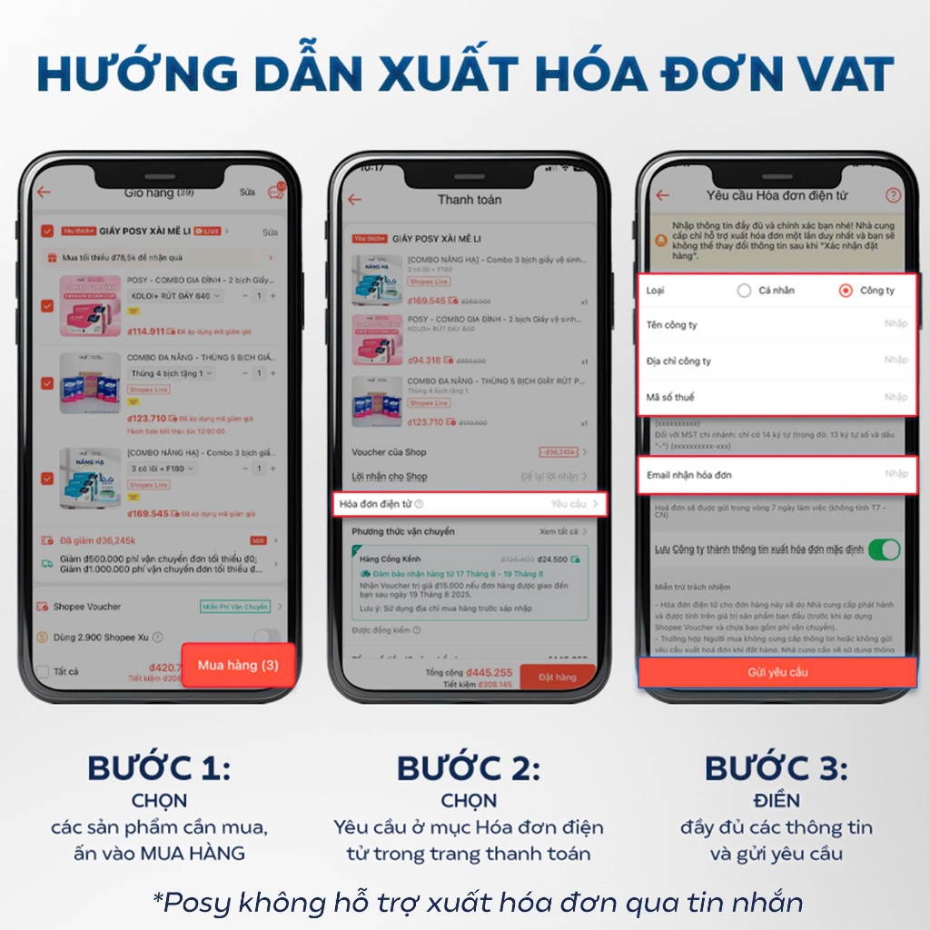 Combo Giấy Vệ Sinh Posy
